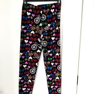Bicycles and Hearts Soft Leggings, Unused